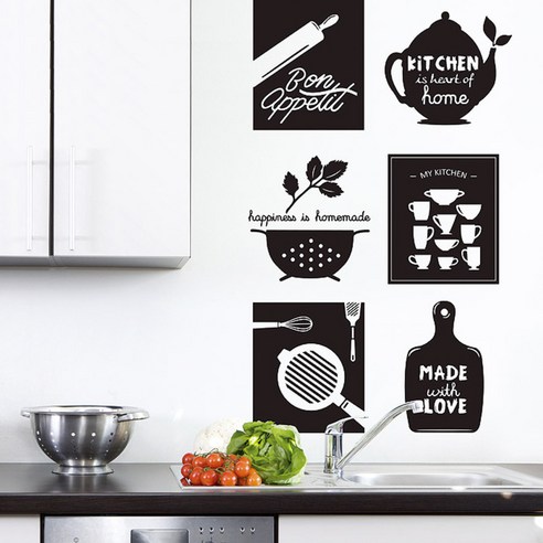 디자인엠 In my kitchen 포인트스티커, 블랙