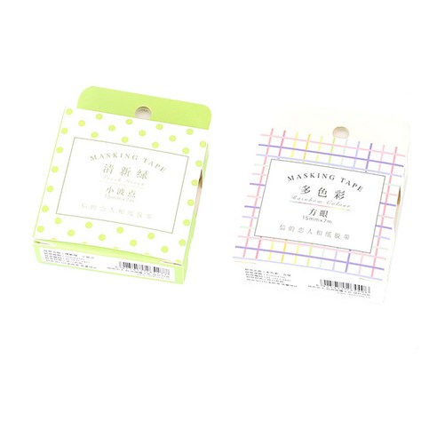 라이프포인트 DIY장식시리즈 15mm 마스킹 테이프 05 그린도트 세트, 05 그린도트, 23 멀티체크, 1세트