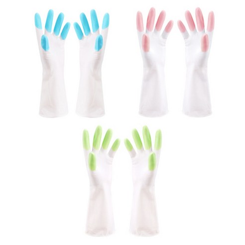 블럭마트 주방 고무장갑, 랜덤 발송, 대(L), 3개