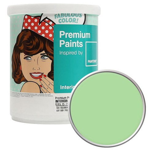 노루페인트 팬톤 내부용 실내 벽면 무광 페인트1L, 13-0221 Pistachio Green