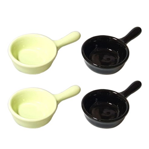 푸코 미니팬 종지, 블랙, 그린, 4개