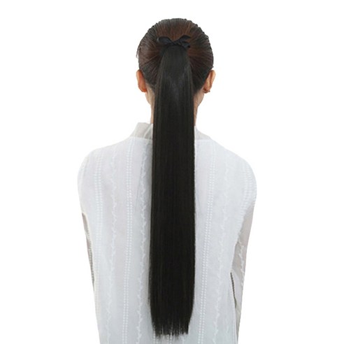 파티복닷컴 끈 묶음 스트레이트 부분가발, 내츄럴 블랙, 1개