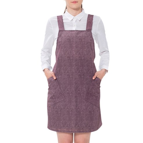 예경 구김없는 데님 앞치마 벨크로X형 대, 밤색(PO7701-A), 1개
