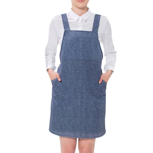 예경 구김없는 데님 앞치마 벨크로X형 중, 곤색(PO7704), 1개