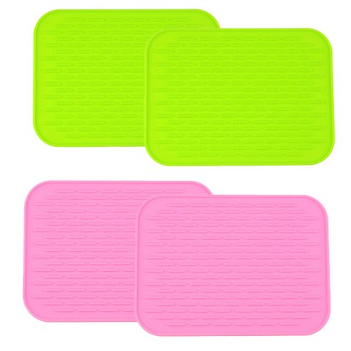 아리코 25 kitchen 사각형 다기능 절연패드 그린 2p + 핑크 2p, 혼합 색상, 1세트