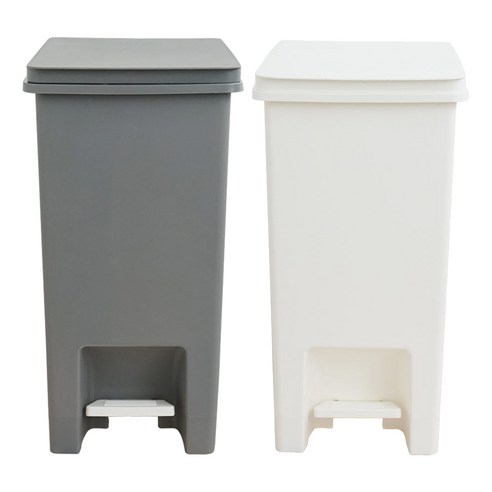 바람 슈슈 페달휴지통 20L, 화이트, 그레이, 2개