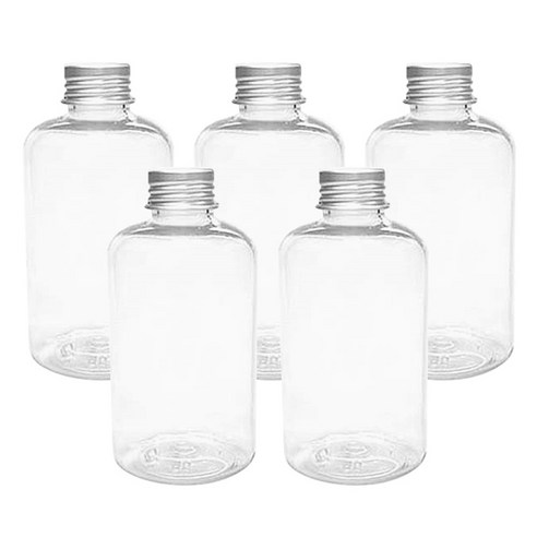 병도매닷컴 DTB200 투명 음료용기 알루미늄 실버캡, 200ml, 5개