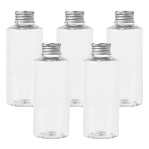 병도매닷컴 AC150 투명 음료용기 알루미늄 실버캡, 150ml, 5개