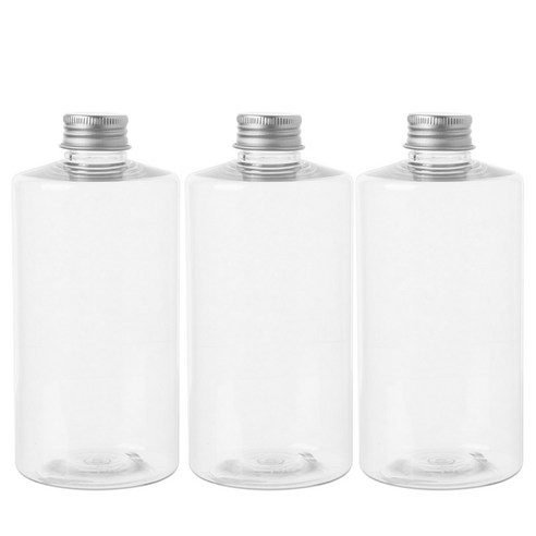 병도매닷컴 AC520 투명 음료용기 알루미늄 실버캡, 520ml, 3개