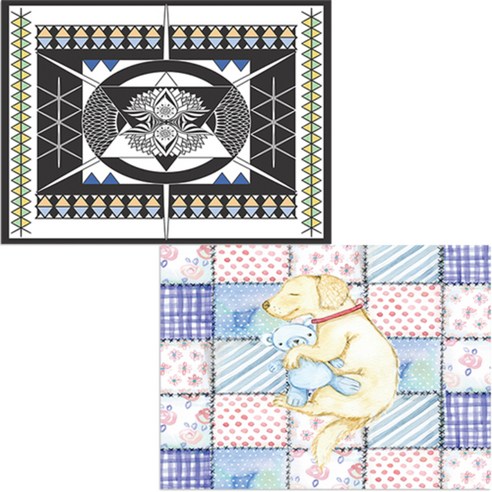 벨라 실리콘 식탁매트 2p 낮잠 세트, 낮잠, 무제, 385 x 285 mm, 두께 1mm