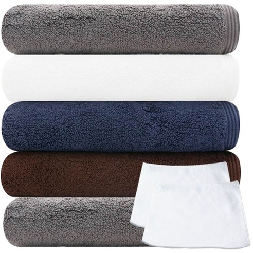 송월타월 헤비무지 수건 190g x 5p + 호텔손행주 흰색 2p, 랜덤 발송, 1세트
