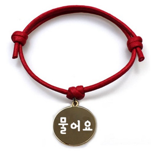 펫츠룩 굿모닝 레드 반려동물 목걸이 S + 메탈원형 팬던트 M, 골드(물어요), 1개