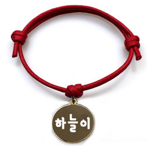 펫츠룩 굿모닝 레드 반려동물 목걸이 S + 메탈원형 팬던트 M, 골드(하늘이), 1개