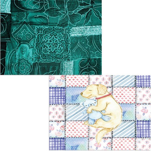 벨라 실리콘 식탁매트 낮잠 세트, 낮잠, 초록문양, 385 x 285 mm