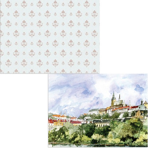 벨라 실리콘 식탁매트 도시풍경1 세트, 도시풍경1, 무제패턴, 385 x 285 mm
