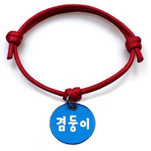 펫츠룩 굿모닝 레드 반려동물 목걸이 S + 알미늄 원형 팬던트 M, 블루(겸둥이), 1개