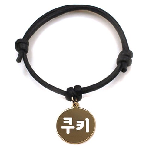 펫츠룩 굿모닝 블랙 반려동물 목걸이 S + 메탈 원형 팬던트 S, 골드(쿠키), 1개