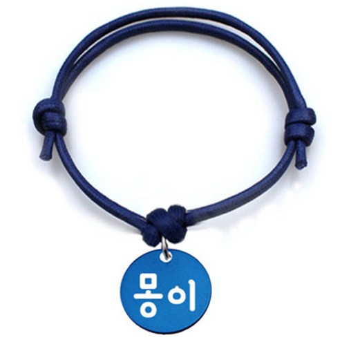펫츠룩 굿모닝 블루 반려동물 목걸이 S + 알미늄 원형 팬던트 S, 블루(몽이), 1개