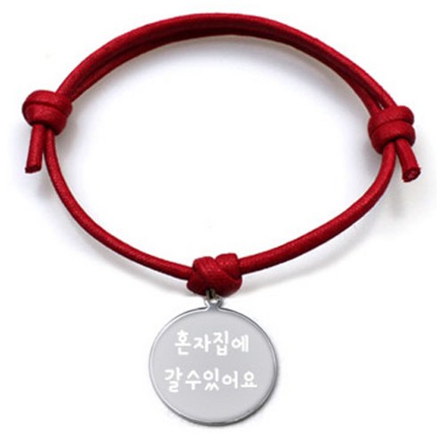 펫츠룩 굿모닝 레드 반려견 목걸이 M + 메탈원형 팬던트 S, 실버(혼자집에갈수있어요), 1개