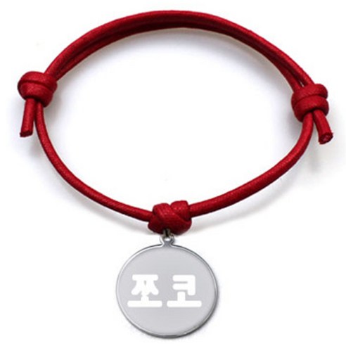 펫츠룩 굿모닝 레드 반려견 목걸이 M + 메탈원형 팬던트 S, 실버(쪼코), 1개