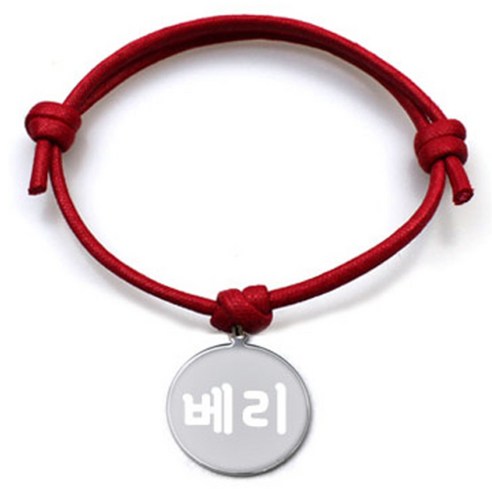 펫츠룩 굿모닝 레드 반려견 목걸이 M + 메탈원형 팬던트 S, 실버(베리), 1개