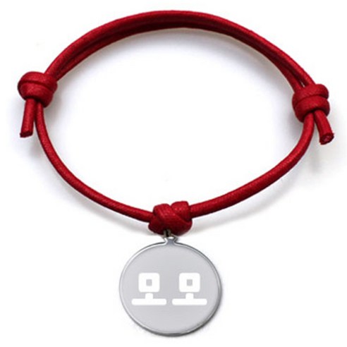 펫츠룩 굿모닝 레드 반려견 목걸이 M + 메탈원형 팬던트 S, 실버(모모), 1개