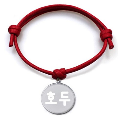 펫츠룩 굿모닝 레드 반려동물 목걸이 M + 메탈원형 팬던트 M, 실버(호두), 1개