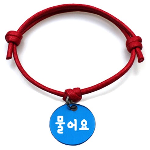 펫츠룩 굿모닝 레드 반려동물 목걸이 M + 알미늄원형 팬던트 S, 블루(물어요), 1개