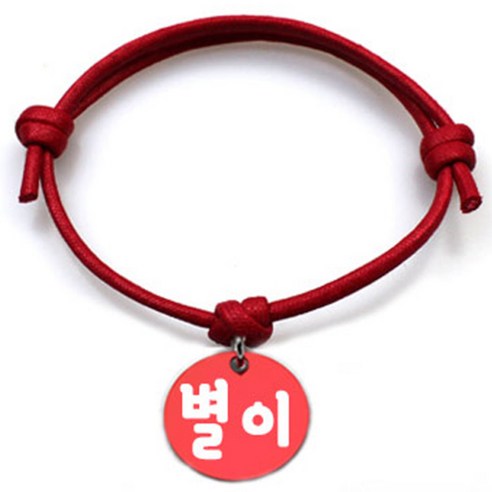 펫츠룩 굿모닝 레드 반려동물 목걸이 M + 알미늄원형 팬던트 M, 레드(별이), 1개