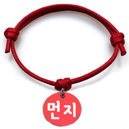 펫츠룩 굿모닝 레드 반려동물 목걸이 M + 알미늄원형 팬던트 M, 레드(먼지), 1개