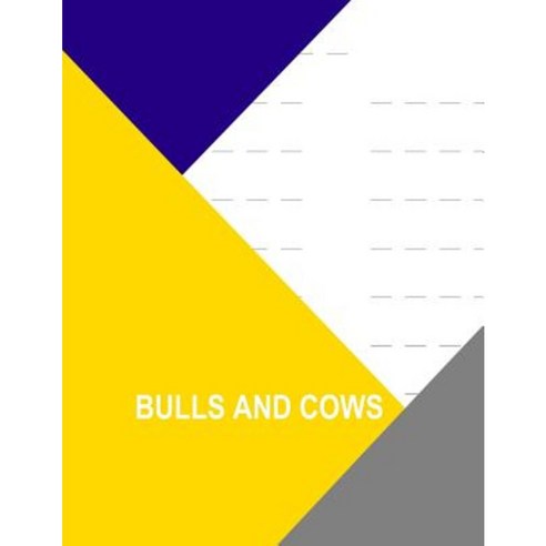 Bulls and Cows Paperback, Createspace Independent Publishing Platform