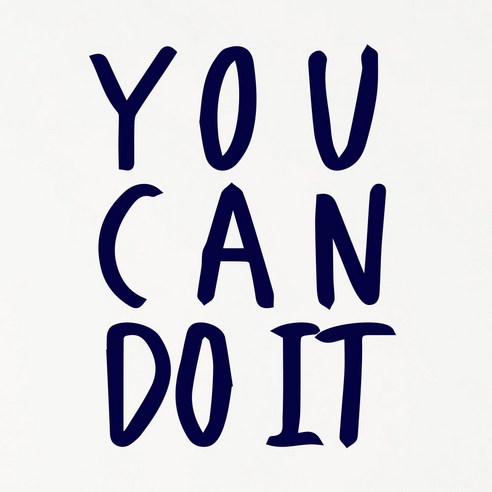 1AM 캘리그라피 인테리어 포인트 스티커 YOU CAN DO IT, 군청