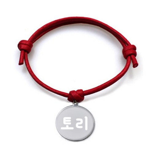 펫츠룩 굿모닝 레드 반려동물 목걸이 S + 메탈원형 팬던트 M, 실버(토리), 1개