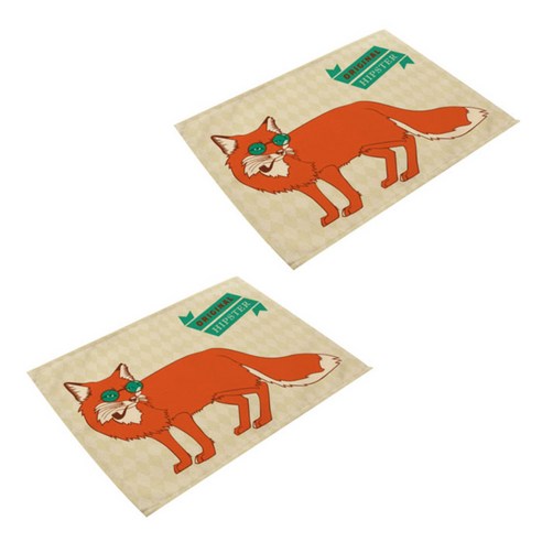 아울리빙 귀여운 녀석들 식탁매트 2p, H, 42 x 32 cm