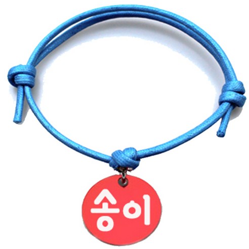 펫츠룩 굿모닝 블루 반려동물 목걸이 M + 원형 팬던트 M, 송이(레드), 1개