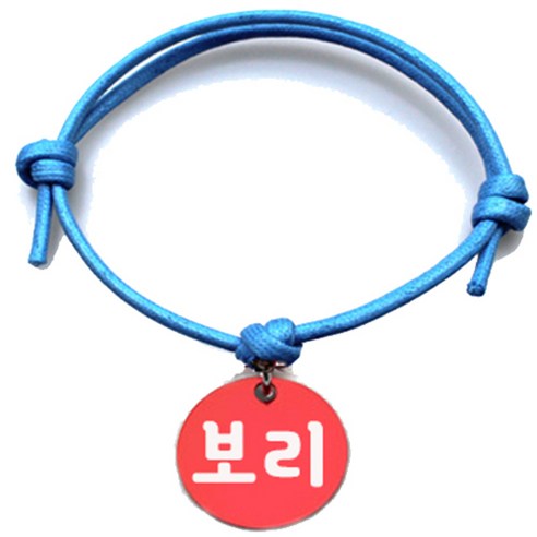 펫츠룩 굿모닝 블루 반려동물 목걸이 M + 알미늄원형 팬던트 S, 레드(보리), 1개