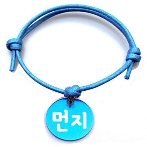펫츠룩 굿모닝 블루 반려동물 목걸이 M + 알미늄원형 팬던트 S, 블루(먼지), 1개