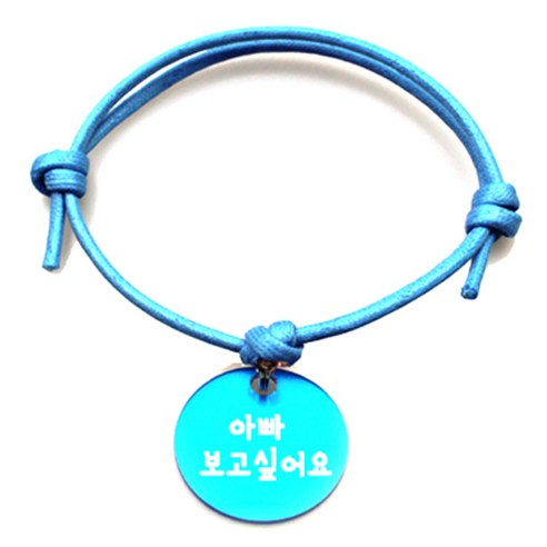 펫츠룩 굿모닝 블루 반려동물 목걸이 M + 알미늄원형 팬던트 M, 블루(아빠보고싶어요), 1개