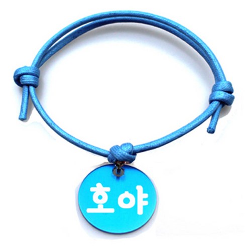 펫츠룩 굿모닝 블루 반려동물 목걸이 M + 알미늄원형 팬던트 S, 블루(호야), 1개
