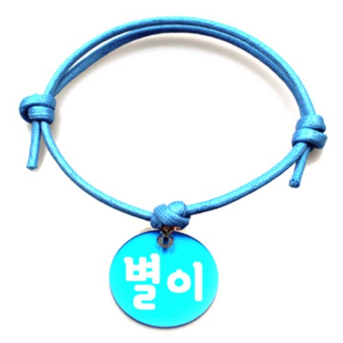 펫츠룩 굿모닝 블루 반려동물 목걸이 M + 알미늄원형 팬던트 M, 블루(별이), 1개