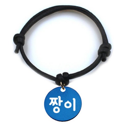 펫츠룩 굿모닝 블랙 반려동물 목걸이 M + 알미늄 원형 팬던트 S, 블루(짱이), 1개