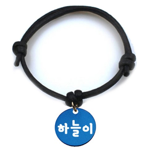 펫츠룩 굿모닝 블랙 반려동물 목걸이 M + 알미늄 원형 팬던트 S, 블루(하늘이), 1개