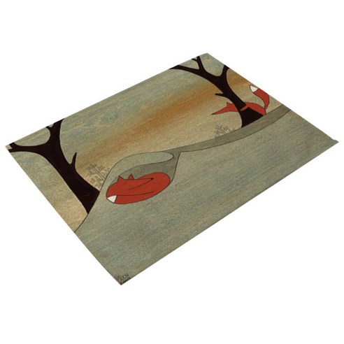 아울리빙 붉은여우 일상 식탁매트, E, 42 x 32 cm