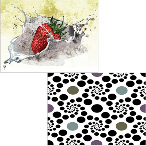 벨라 실리콘 식탁매트 동굴이 + 딸기, 혼합 색상, 385 x 285 mm, 두께 1mm