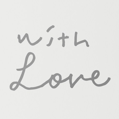 1AM 캘리그라피 인테리어 포인트 스티커 with Love, 연회