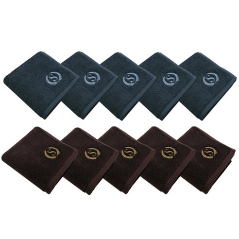 송월타월 슈퍼클래스 S70 세면타올 170g x 5p 진회색 + S90 세면타올 190g x 5p, 진갈색, 1세트