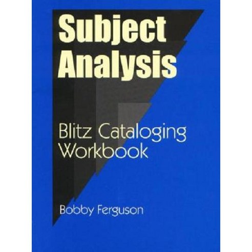 Subject Analysis: Blitz Cataloging Workbook Paperback, Libraries Unlimited