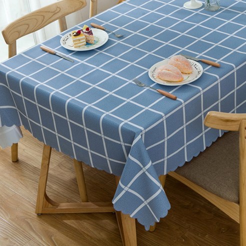 이코디 라운딩 라인 테이블 보, 블루, 80 x 120 cm