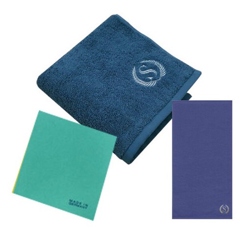 송월타올 슈퍼클래스 S70 세면타올 170g 파랑 + 슈퍼클래스 B450 바스타올 + 독일행주 랜덤 발송, 청색, 1세트