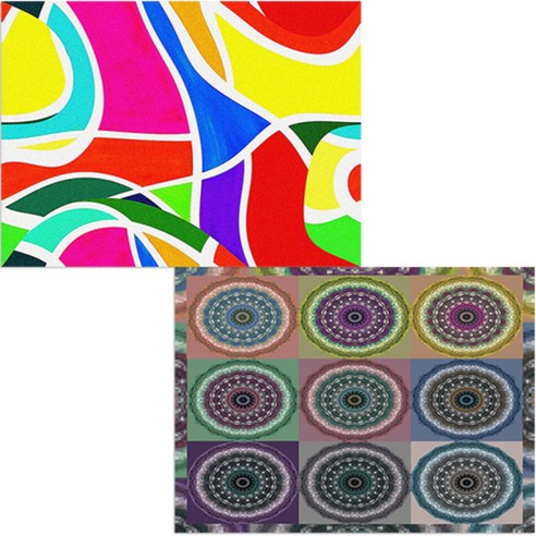 벨라 실리콘 식탁매트 2p 동그라미패턴 세트, 동그라미패턴, 얼룩, 385 x 285 mm, 두께 1mm